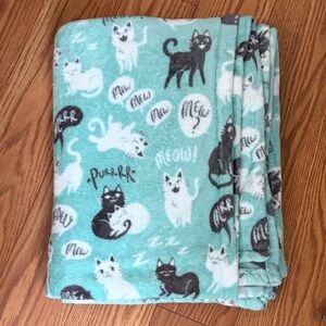 Kohl's Cat Print Throw Blanket - Teal and Black